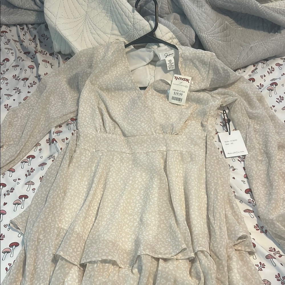 T.J.Maxx Cream Long Sleeve Dress